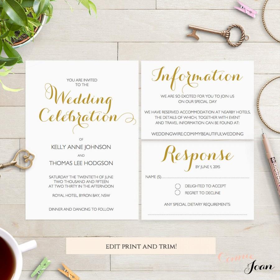 Свадьба - Printable Wedding Invitation Suite 