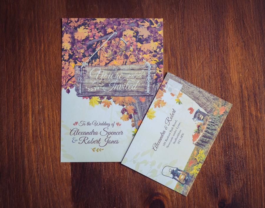 Hochzeit - Autumn Woodland Invitation 