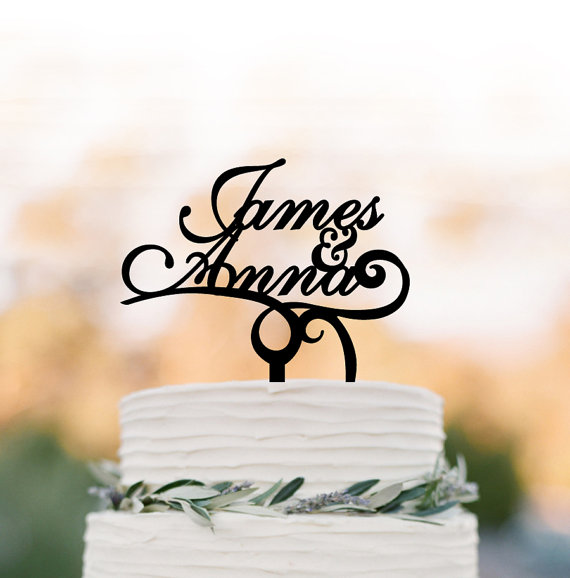 Hochzeit - Personalized Wedding Cake topper, customized cake topper for wedding, Bride and Groom name wedding cake topper funny