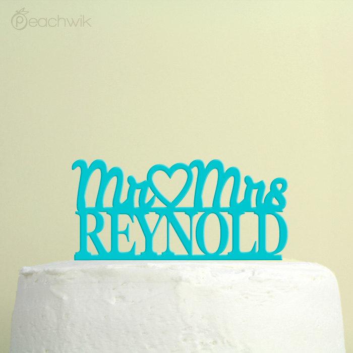 Свадьба - Wedding Cake Topper - Personalized Hearts Cake Topper - Mr and Mrs -  Custom Last Name Wedding Cake Topper - Peachwik Cake Topper - PT16