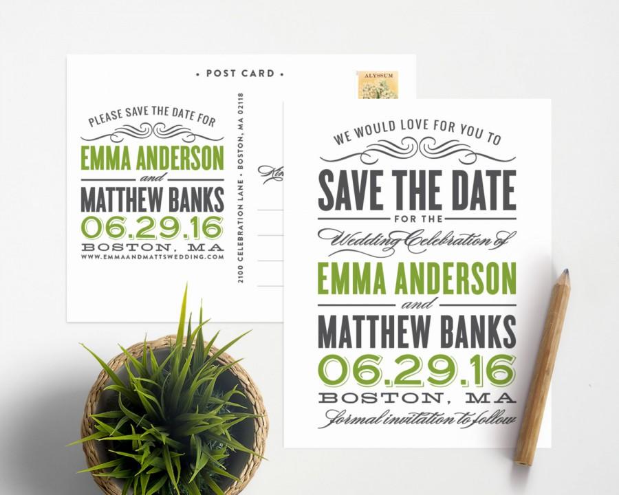 Mariage - Old Fashioned Save the Date Postcard