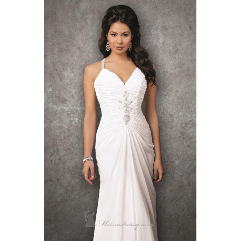 Mariage - Affordable Handmade Bodice Long Beaded Ruched Gown By Jordan Moments Collection - Cheap Discount Evening Gowns