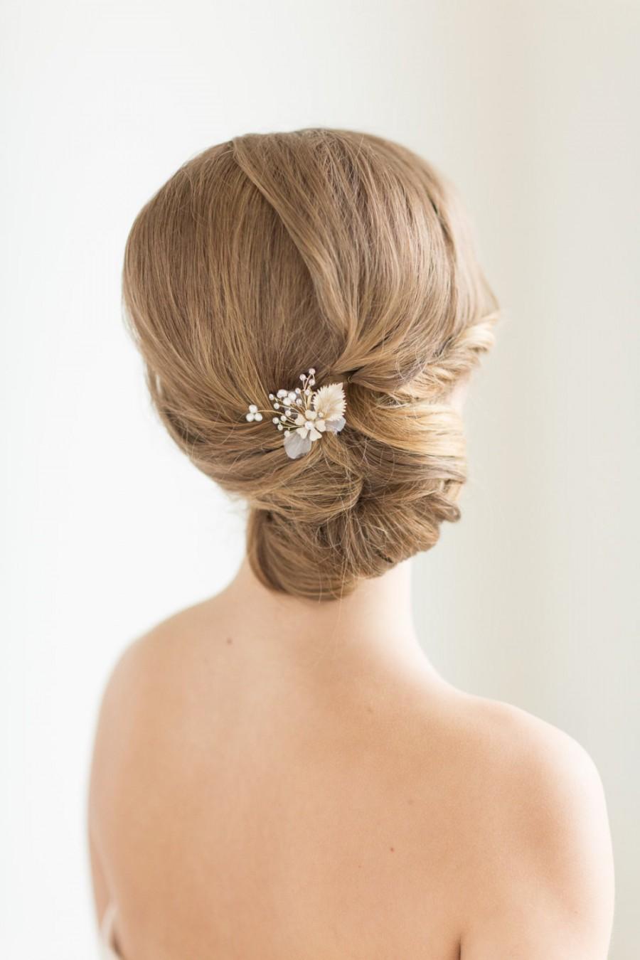 Wedding - Gold Wedding Hair pin, Gold Bridal Hair pin, Freshwater Pearl Wedding Hair Pin