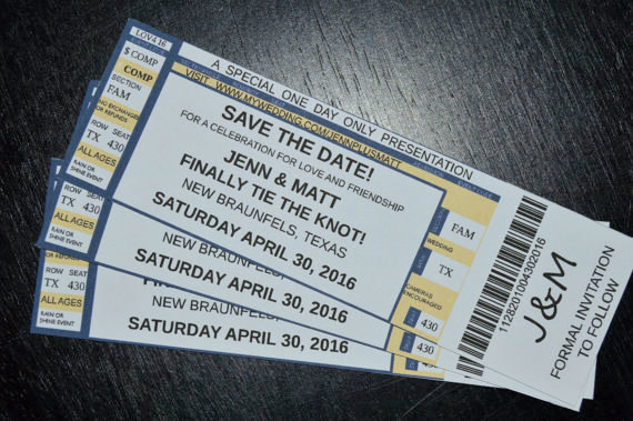 Hochzeit - Save the Date Concert Ticket Magnets