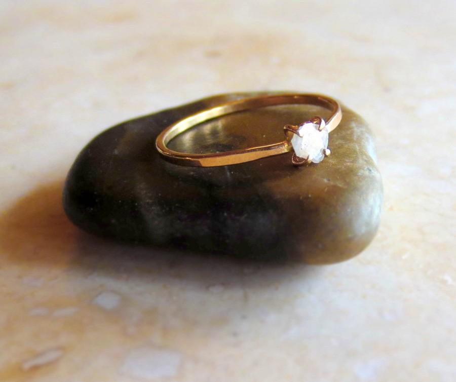 Hochzeit - Diamond Slice Engagement Ring, Alternative Wedding Ring, Rose Cut Organic Shape, Rose Gold, Yellow Gold, White Gold Made To Order