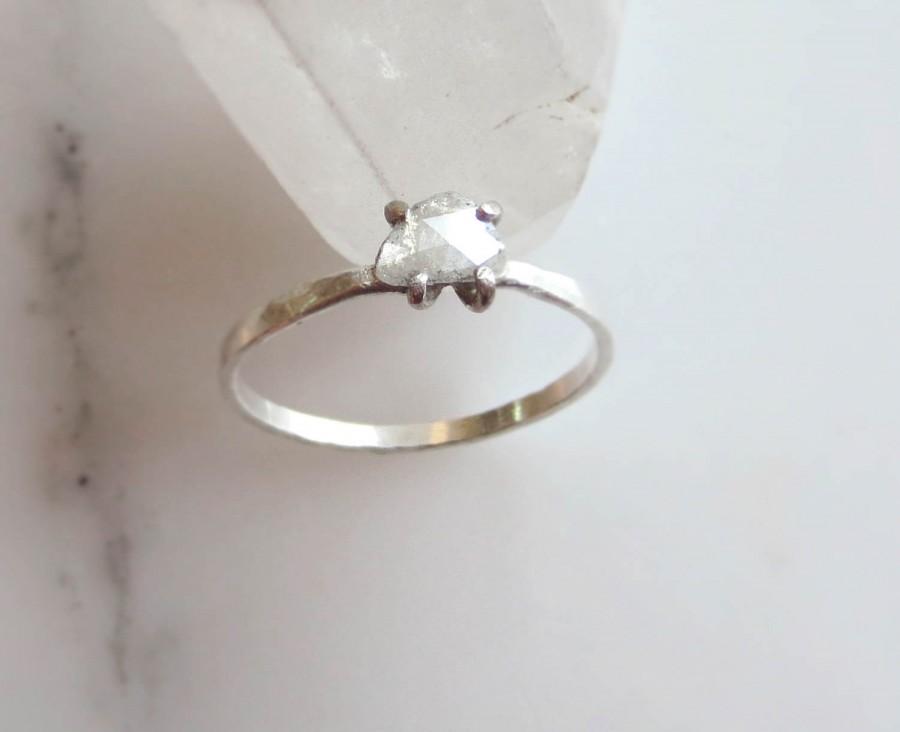 زفاف - Custom Engagement Ring, Rose Cut Diamond, Organic Shape Conflict Free Natural Fancy Color , Rose Gold, Yellow Gold, White Gold Made To Order