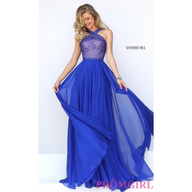 زفاف - Sleeveless Long Sherri Hill High Neck Prom Dress - Discount Evening Dresses 