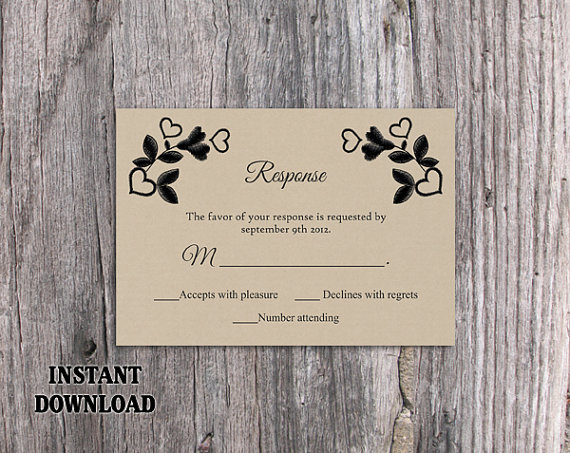 Wedding - DIY Lace Wedding RSVP Template Editable Word File Instant Download Burlap Rsvp Template Printable Vintage Rsvp Floral RSVP Card Rustic Rsvp