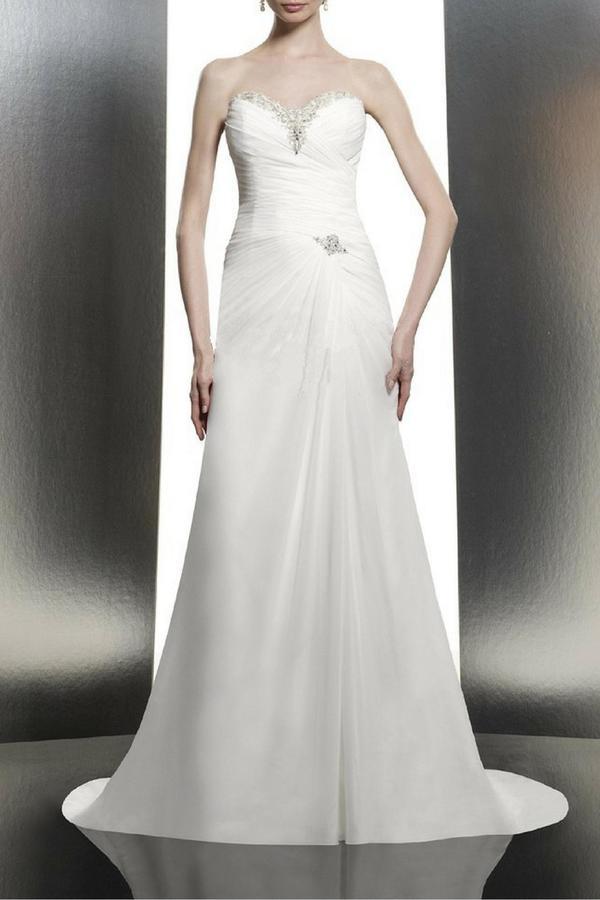 Wedding - Moonlight Chiffon Sheath Gown