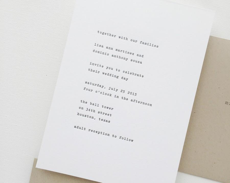 Hochzeit - PAPER SAMPLES Vintage Typewriter Save the Date / Save the Date / Wedding Save the Dates / Simple Save the Date / Letterpress Save the Date