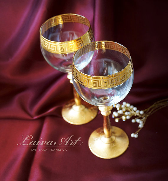 Mariage - Gold Wedding Champagne Flutes Wedding Champagne Glasses Gatsby Style Wedding Toasting Flutes Gold Wedding