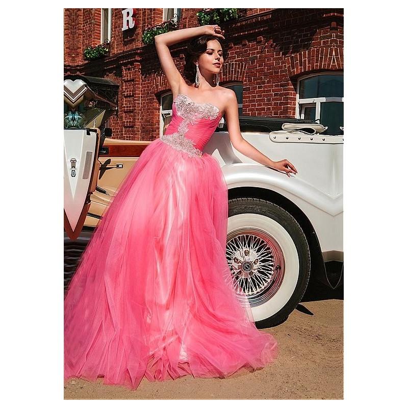 Hochzeit - Shining Tulle & Satin Sweetheart Neckline A-Line Prom Dresses With Embroidery & Beads - overpinks.com