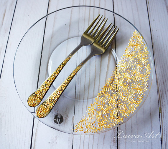 زفاف - Gold Wedding Forks Wedding Fork Set