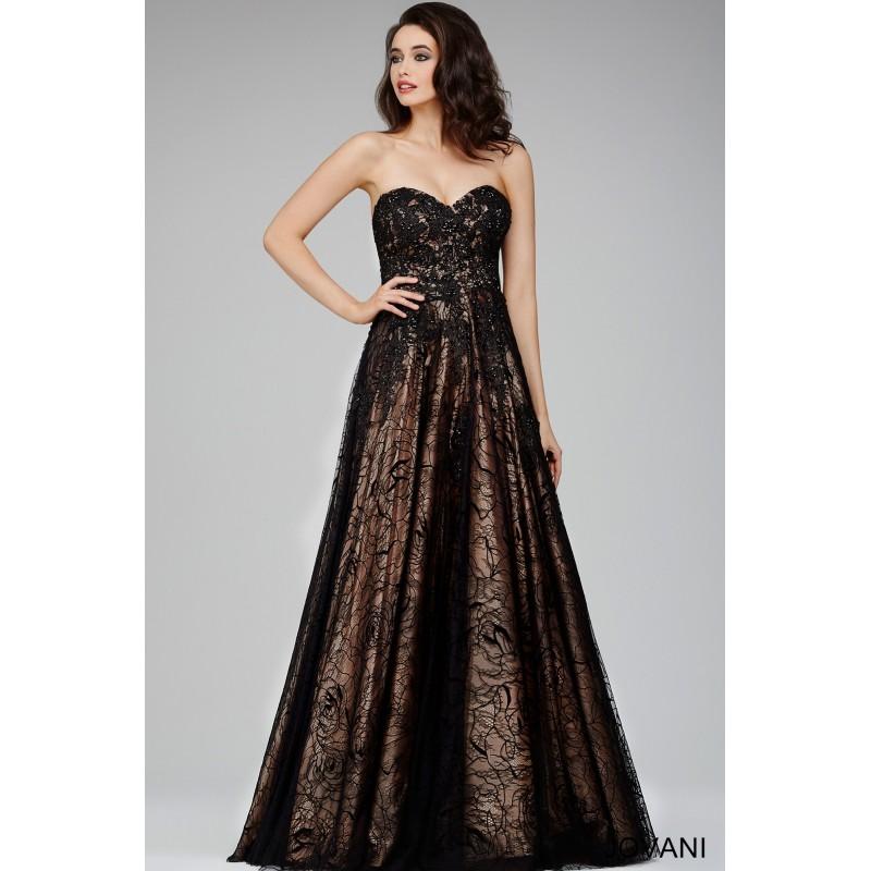 زفاف - Jovani Black Lace A-line Dress 24806 -  Designer Wedding Dresses