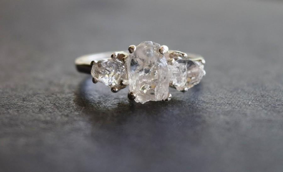 زفاف - MADE TO ORDER Organic Unaltered Raw Diamond Engagement Ring Boho Wedding Band Alternative Engagement Ring Rustic Wedding Promise Ring Avello