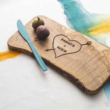 Wedding - Personalized Carved Heart Cheese Board - available in five sizes