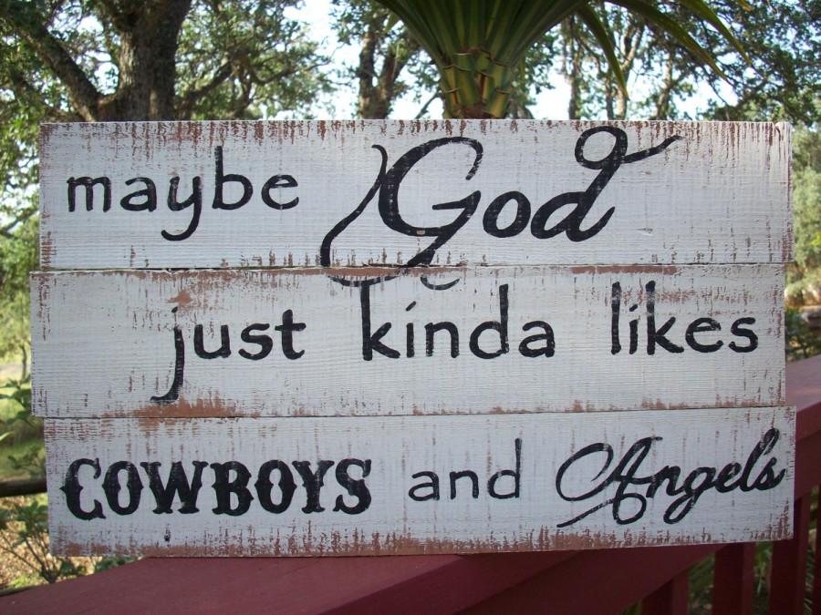 Mariage - Western Wedding / Personalized Wedding Sign / Country Music Lyric Sign / Cowboys and Angels / Rustic Western Sign / First Dance Song