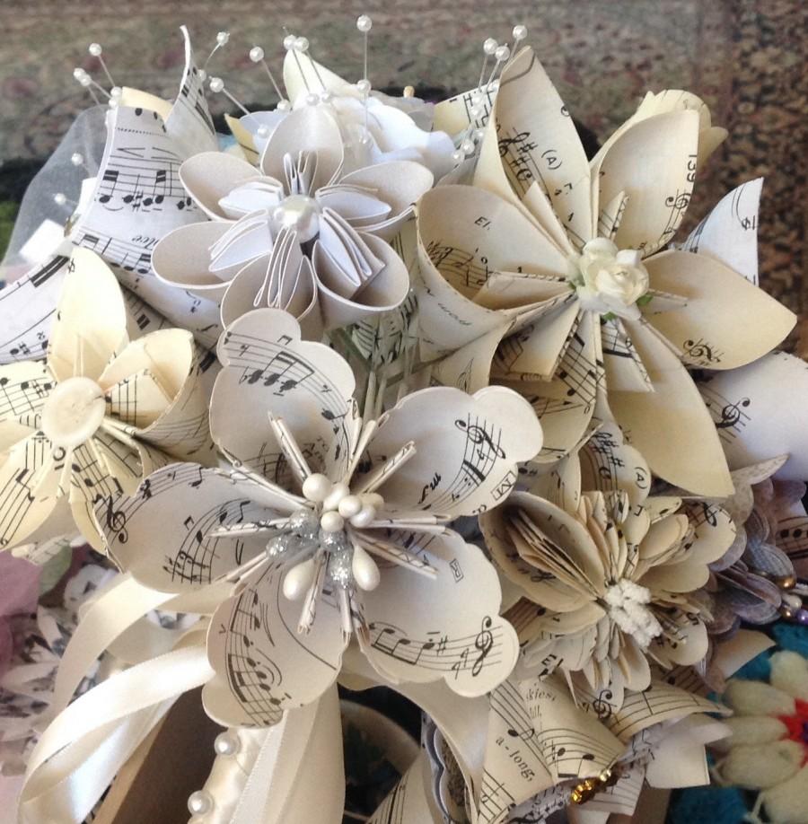 Wedding - Origami Sheet Music Flowers Set of 5