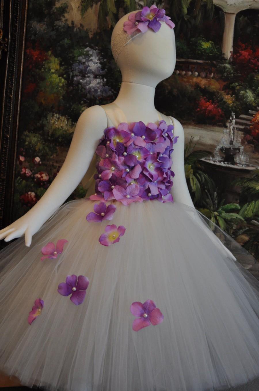زفاف - Special Occasion Dress, Purple Lavender Flower Girl Dress, Infant Purple Dress, Ivory purple Baby Dress, Toddler Lavender Purple Dress