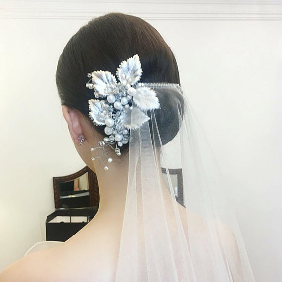 زفاف - Pearl&Crystal Leaf Bridal Pins ( a set of 2 )