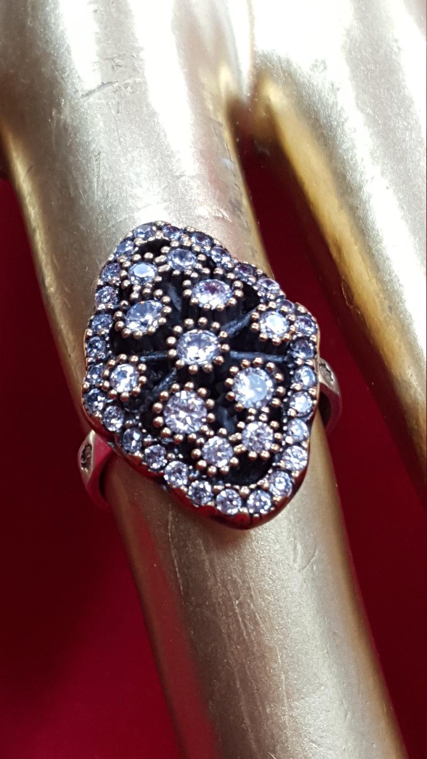Свадьба - Sterling Silver Ring.White Topaz.Diamond CZ.Wedding Ring.Engagement Ring.Statement Ring.Antique.Gold.Handmade Ring.Bridal Gifts.R201-210