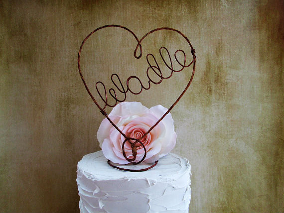 Mariage - Personalized Rustic Wedding Cake Topper, Rustic Name Wedding Cake Topper, Engagement Name Cake Topper, Custom Anniversary Cake Topper