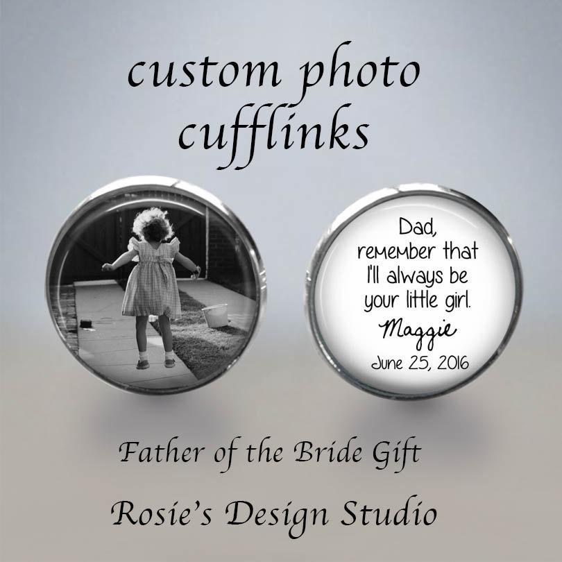 Wedding - FATHER of the BRIDE - Father of the Bride Cufflinks - Photo Cuff Links - Cuff Links - Father of the bride gift - Wedding Cufflinks