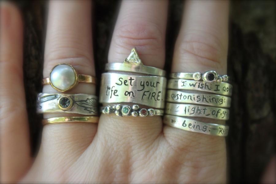 زفاف - moissanite engagement ring . unique engagement ring . bohemian diamond alternative ring . pyramid triangle ring . sterling silver ring