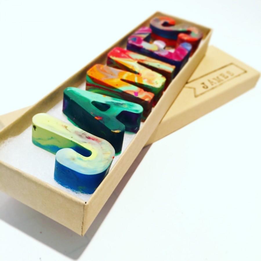 زفاف - Stocking Stuffer NAME Crayons for Kids - Recycled Crayon Set - Custom Alphabet Name Crayons in a Gift Box - Christmas Gift Set