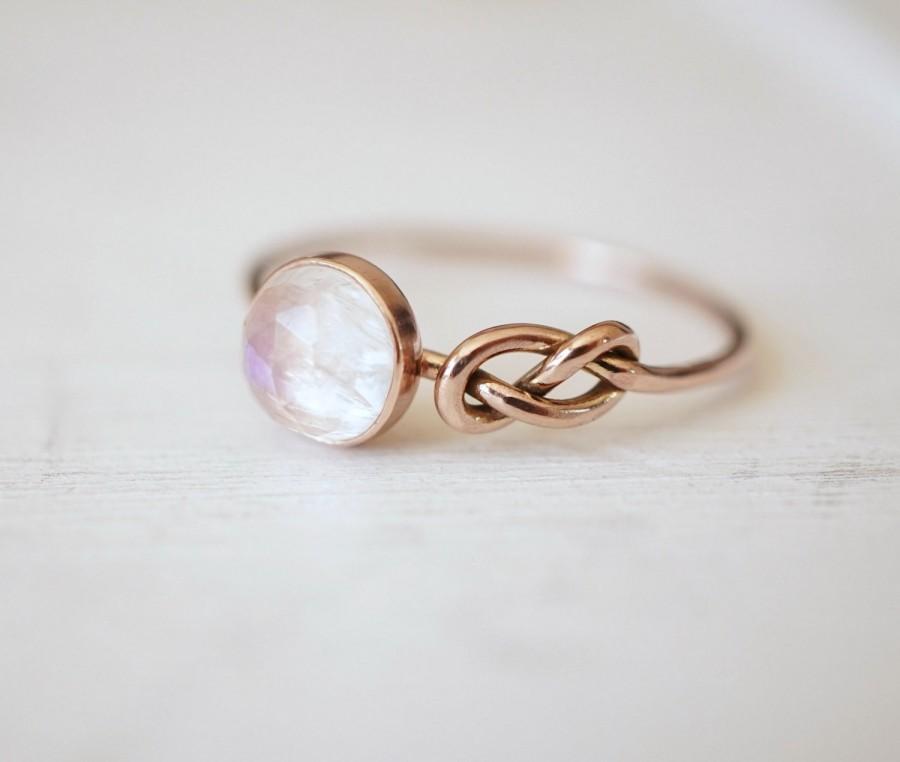 Wedding - Moonstone Ring, Infinity Knot Ring, Engagement Ring, Blue Moonstone Jewelry, Gift for her, Promise Ring, Push Present, Anniversary Gift