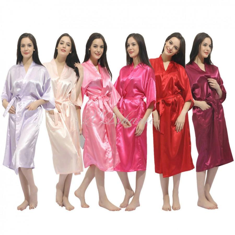 Mariage - Kimono satin robes Bridesmaid robe gift giftes Bridesmaid Robes Bridal Shower Getting ready robes Bridal Party Robes Dressing