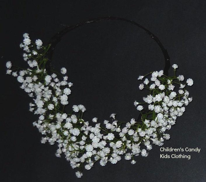 Свадьба - Babys Breath Flower Crown - Gypsophilia Flower Crown - Baby's Breath Flower Crown- Bridal Flower Crown - Flower Girl Crown
