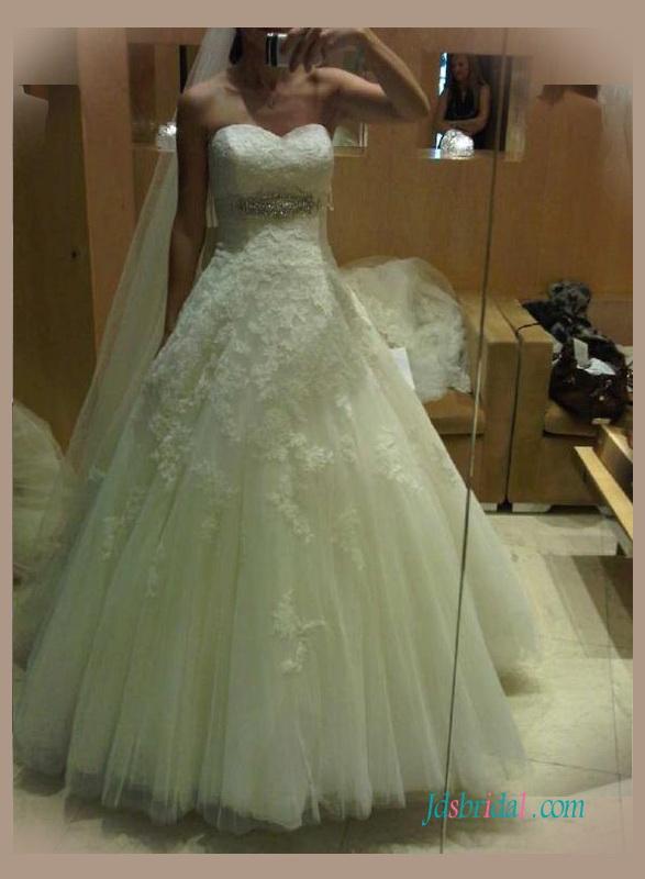 زفاف - 5 Gorgeous lace strapless ball gown wedding dress