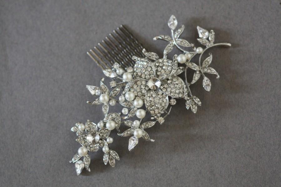 Свадьба - SALE-Bridal Hair comb, Crystal Hair Comb, Swarovski comb, flower comb, Wedding Accessories,pearl hair comb,(Rosetta )