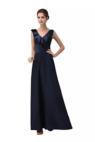 Mariage - Angelia Bridal Floor-length A-line V-neck Classic Dress (16, Black)