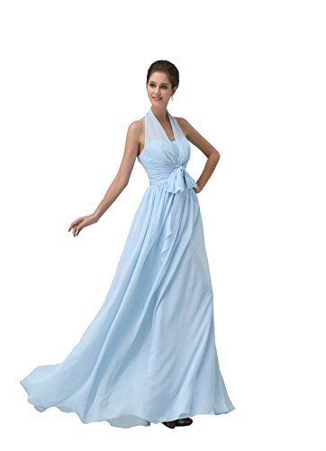 Hochzeit - Angelia Bridal Women's Halter Chiffon Bridesmaid Dress Sexy Backless Prom Dress