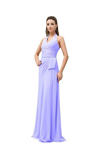 Mariage - Angelia Bridal Women's Halter Floor Length Bridesmaids Prom Dress (6,Lavender )