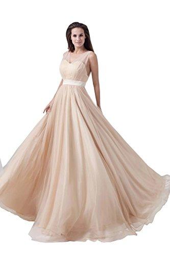 Wedding - Angelia Bridal Women's Sexy Net Yarn Sleeveless Long Evening Dress