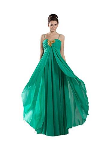 زفاف - Angelia Bridal Women's Beaded Prom Party Dress With Spaghetti Straps (12,Green)