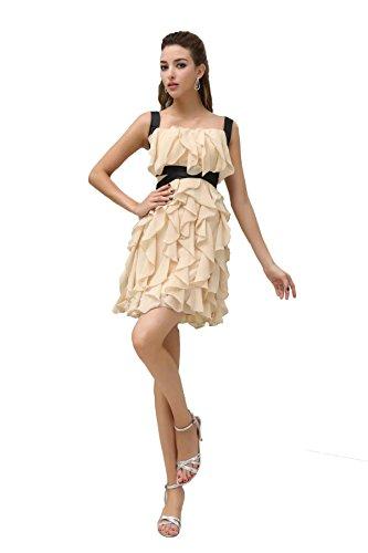 زفاف - Angelia Bridal Women's Short Straps Chiffon Prom Party Dress (Size 16)