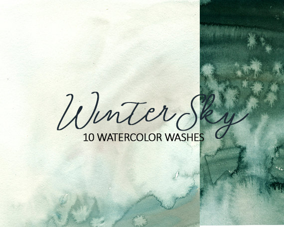 زفاف - Watercolor Indigo Gray Blue Washes Backgrounds Digital Backdrop Design Paper Printable Scrapbooking Charcoal Black White Ombre Winter Sky