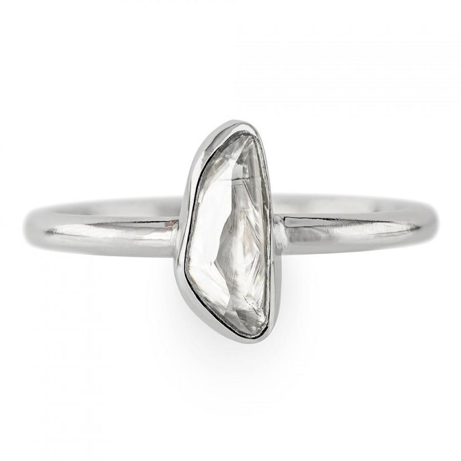 Hochzeit - Clear Uncut .93 Carat Diamond Engagement Ring