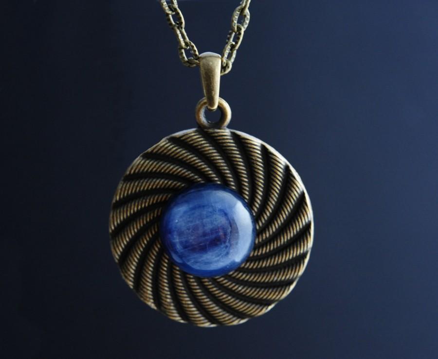 زفاف - Kyanite Necklace Kyanite Pendant Round Gemstone Necklace Blue Stone Necklace Galaxy Necklace Mineral Jewelry Gift Idea Gift for her HGD