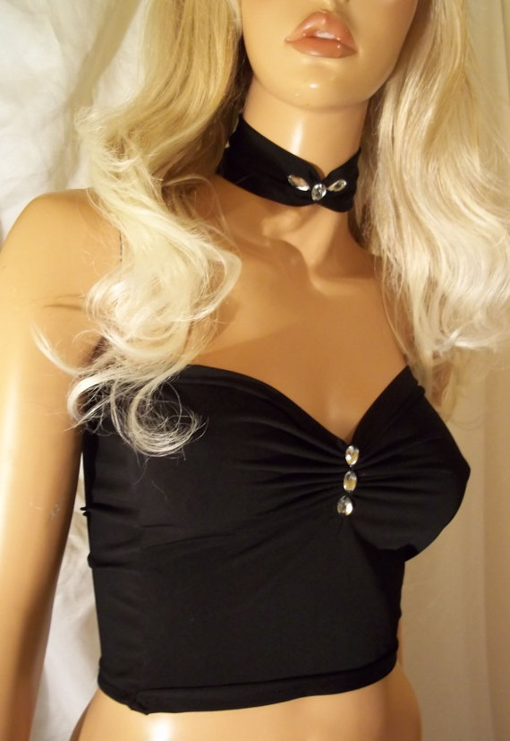 Hochzeit - Black Top, Sexy Top, Black Crop Top, Black Tube Top, Party Top, New Year's Eve Top, Xmas Gift, Black Tank Top, Sexy Blouse, Sexy Clothes