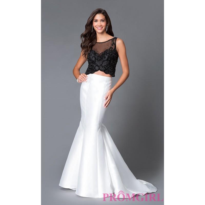 زفاف - Black and White Two Piece Mermaid Dress - Discount Evening Dresses 