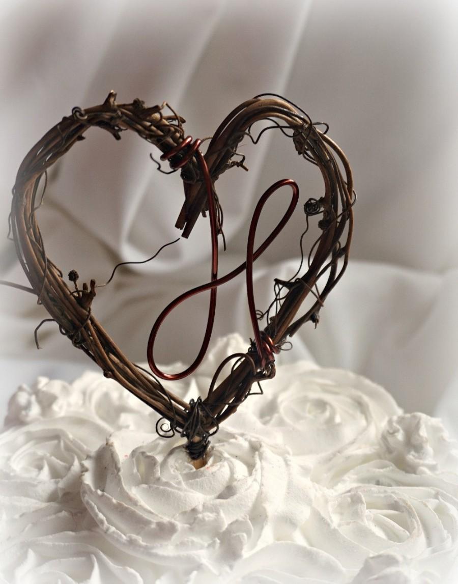Wedding - Letter Caketopper, Woodland Decor, Grapevine Cake Topper
