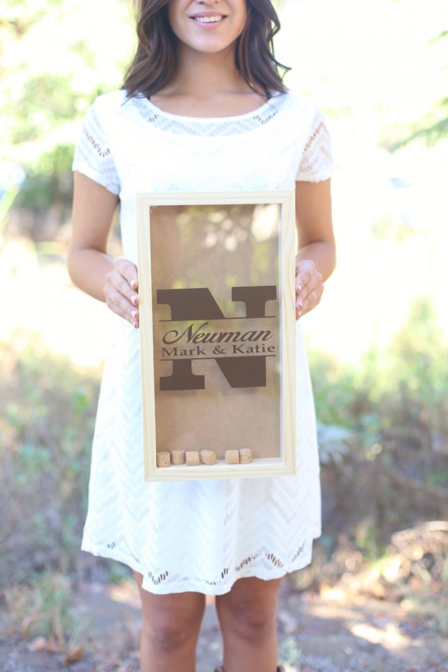 Hochzeit - Personalized Wine Cork Keeper Custom Wedding Gift Rustic Barn Wedding Bridal Shower Present QUICK shipping available