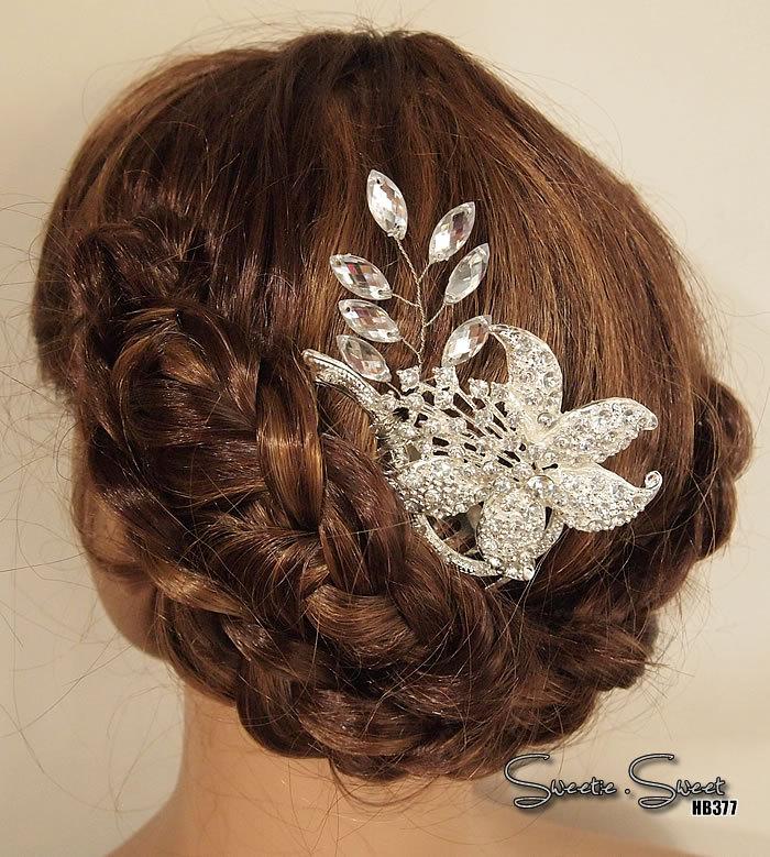 Wedding - Bridal Rhinestone Hair Comb, Bridal Comb, Crytal Hair Comb, Wedding Accessories, Bidal Headpiece, Wedding hair Comb, Gatsby