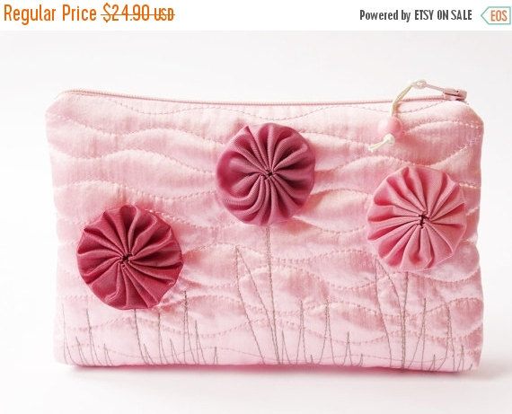 Wedding - SALE 20% OFF Baby Pink Wedding Clutch, Flower Girl Gift Bag, Candy Pink Floral Purse for Girl