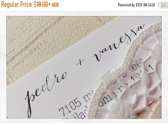 Wedding - SALE Return Address Stamp, Personalized Stamp, Calligraphy Stamp, Wood Handle or Self Inking